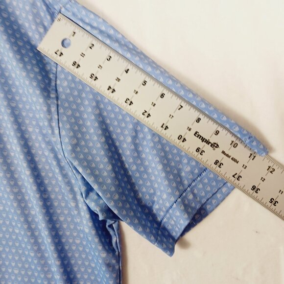 Peter Millar Summer Comfort, XL Mens Short Sleeve Polo, Blue, Skulls Print, Golf - Picture 13 of 16